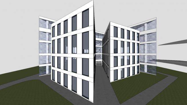 现代六层建筑办公楼SU模型下载_sketchup草图大师SKP模型