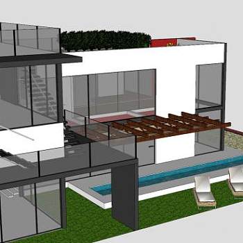 现代建设房子SU模型下载_sketchup草图大师SKP模型