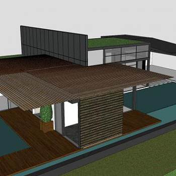 新房子住宅建筑SU模型下载_sketchup草图大师SKP模型