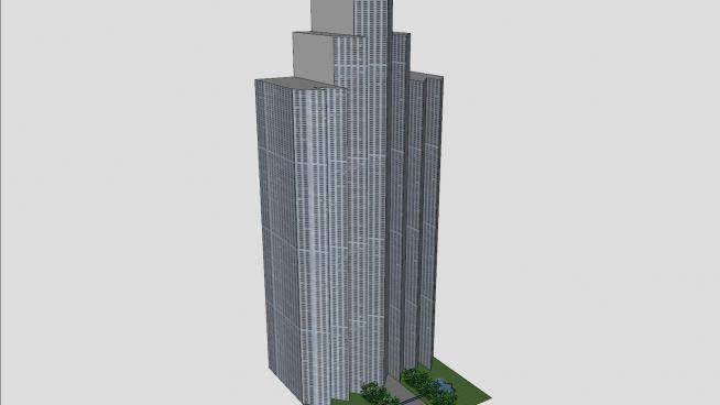 现代化城市大型办公楼SU模型下载_sketchup草图大师SKP模型