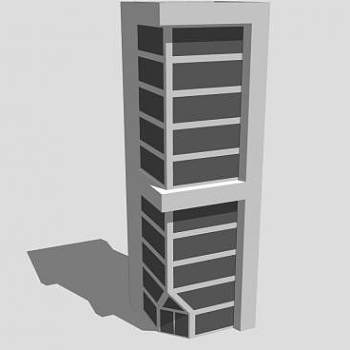 简约现代办公楼SU模型下载_sketchup草图大师SKP模型