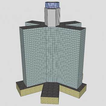 高层写字楼建筑SU模型下载_sketchup草图大师SKP模型