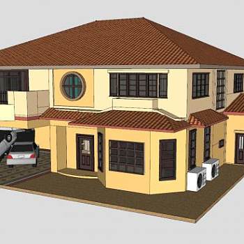 泰国房子住宅建筑SU模型下载_sketchup草图大师SKP模型