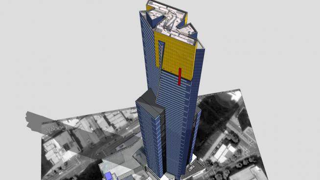 现代高层房子建筑SU模型下载_sketchup草图大师SKP模型