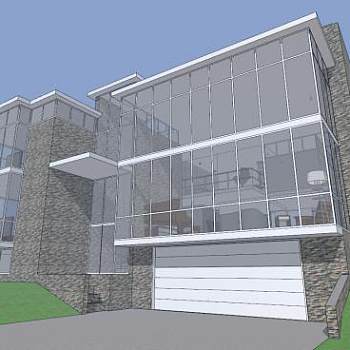 现代豪宅房子当代建筑SU模型下载_sketchup草图大师SKP模型