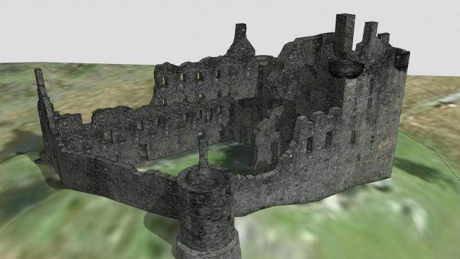 古建筑城堡建筑SU模型下载_sketchup草图大师SKP模型
