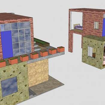 极简主义住宅房子SU模型下载_sketchup草图大师SKP模型