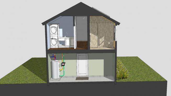 太阳能热水器房子SU模型下载_sketchup草图大师SKP模型