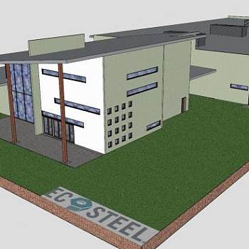 现代仓库及展厅建筑SU模型下载_sketchup草图大师SKP模型