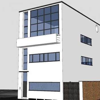 简约风房子建筑SU模型下载_sketchup草图大师SKP模型