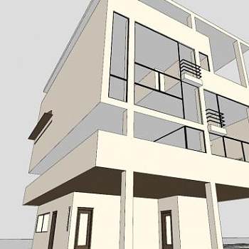 现代风格别墅住宅SU模型下载_sketchup草图大师SKP模型