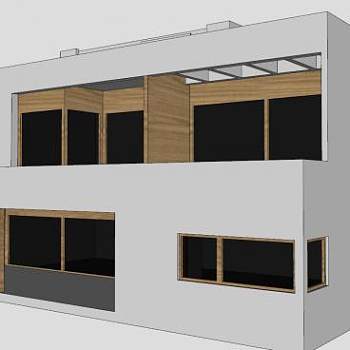 简约双层房子建筑SU模型下载_sketchup草图大师SKP模型