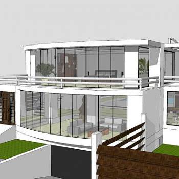 现代休闲房子建筑SU模型下载_sketchup草图大师SKP模型