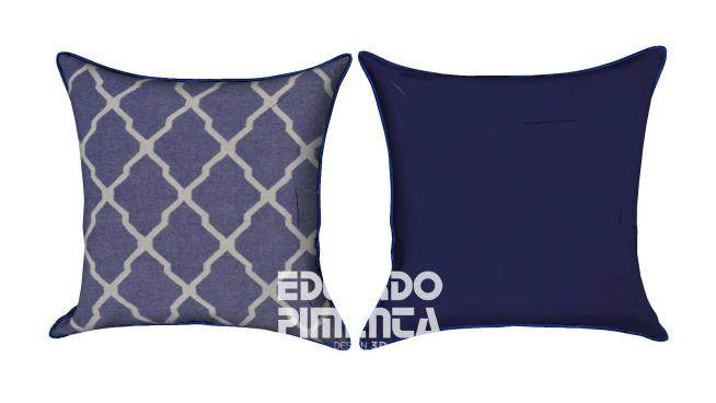 藏蓝色沙发抱枕系列SU模型下载_sketchup草图大师SKP模型