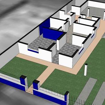 现代户外家居建筑SU模型下载_sketchup草图大师SKP模型