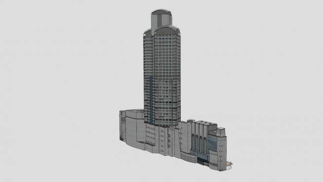 哈比斯大阪建筑SU模型下载_sketchup草图大师SKP模型