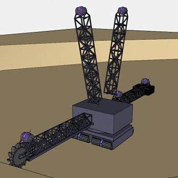 斗轮取料机SU模型_su模型下载 草图大师模型_SKP模型