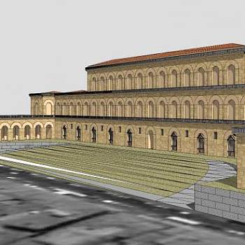 佛罗伦萨院子建筑SU模型下载_sketchup草图大师SKP模型