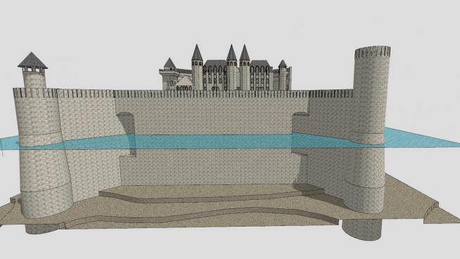 现代海岸城堡建筑SU模型下载_sketchup草图大师SKP模型