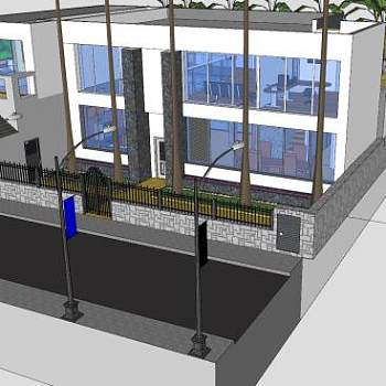 现代小型房子建筑SU模型下载_sketchup草图大师SKP模型