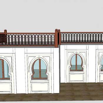 复兴风房子建筑SU模型下载_sketchup草图大师SKP模型