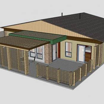 现代风格住宅房子SU模型下载_sketchup草图大师SKP模型