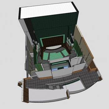 艾伦公园艺术中心建筑SU模型下载_sketchup草图大师SKP模型