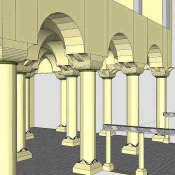 黄色建筑房子SU模型下载_sketchup草图大师SKP模型