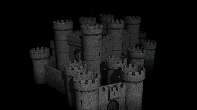 英语城堡老式建筑SU模型下载_sketchup草图大师SKP模型