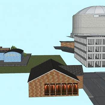 商业区市中心建筑SU模型下载_sketchup草图大师SKP模型