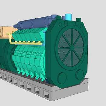 12V柴油发电机SU模型_su模型下载 草图大师模型_SKP模型