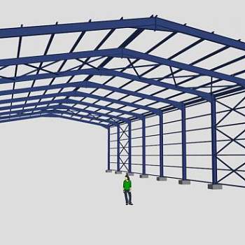 工业钢架棚SU模型_su模型下载 草图大师模型_SKP模型