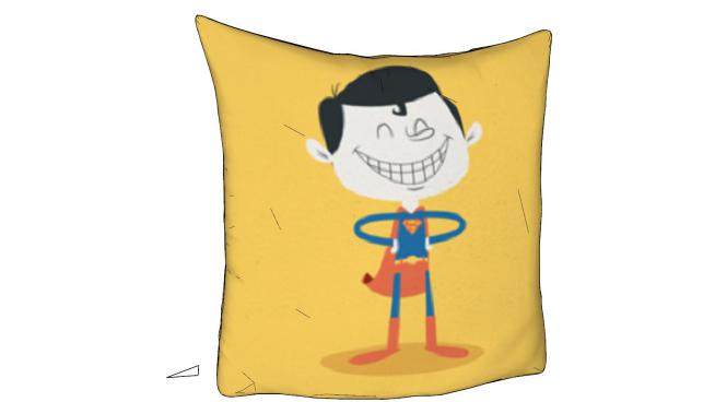 卡通形象超人抱枕SU模型下载_sketchup草图大师SKP模型
