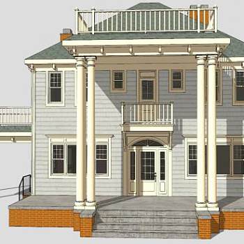 南方大厦房子建筑SU模型下载_sketchup草图大师SKP模型