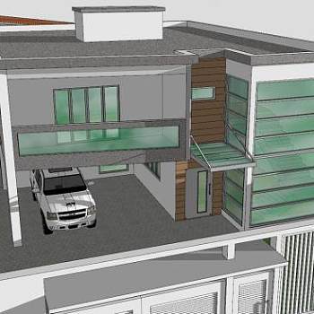 利物浦独立式住宅建筑SU模型下载_sketchup草图大师SKP模型