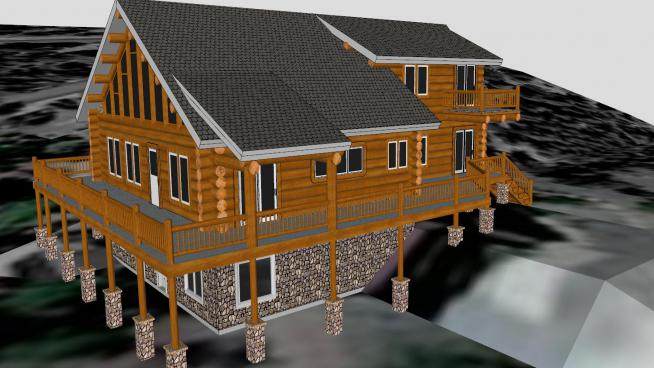 现代住宅小房子SU模型下载_sketchup草图大师SKP模型