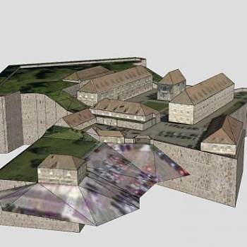 贝桑松堡建筑SU模型下载_sketchup草图大师SKP模型