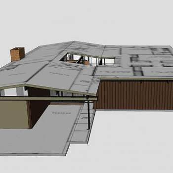 艾克勒房子建筑SU模型下载_sketchup草图大师SKP模型