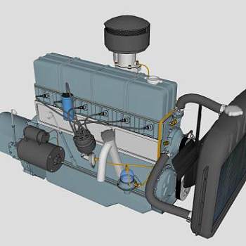 雪佛兰汽车发动机SU模型_su模型下载 草图大师模型_SKP模型
