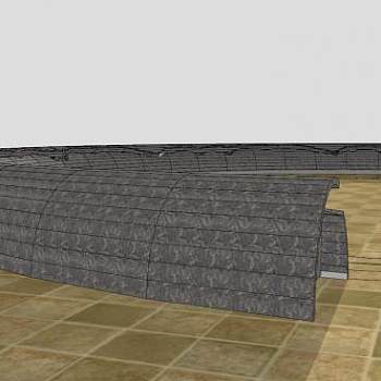 展览隧道建筑SU模型下载_sketchup草图大师SKP模型