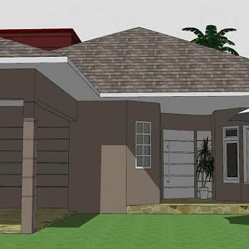 美式房子建筑SU模型下载_sketchup草图大师SKP模型