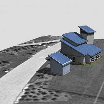 科学房子建筑SU模型下载_sketchup草图大师SKP模型