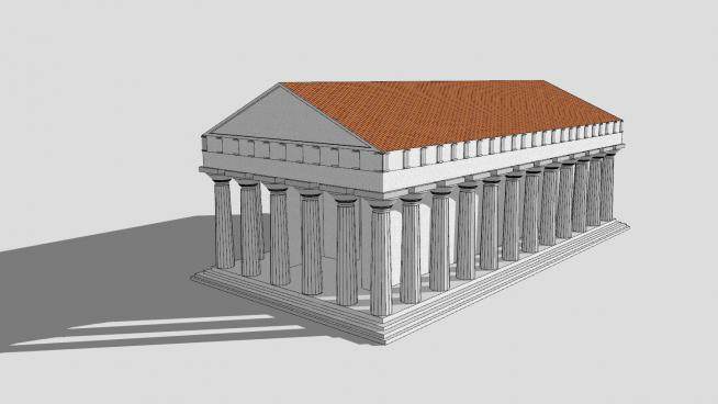 希腊庙宇建筑SU模型下载_sketchup草图大师SKP模型
