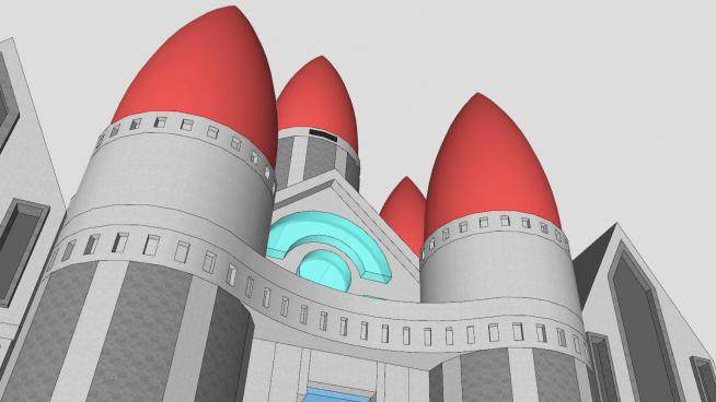 联盟城堡建筑SU模型下载_sketchup草图大师SKP模型