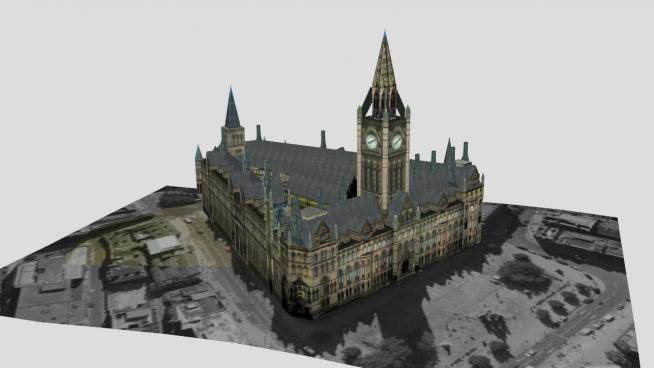 曼彻斯特市政厅建筑SU模型下载_sketchup草图大师SKP模型