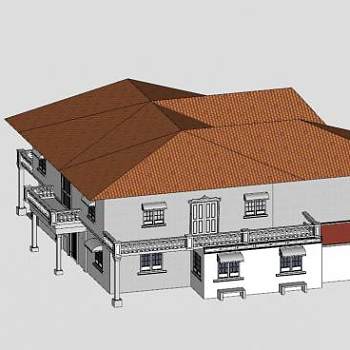 菲律宾房子建筑SU模型下载_sketchup草图大师SKP模型