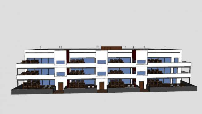 环保公寓房子建筑SU模型下载_sketchup草图大师SKP模型