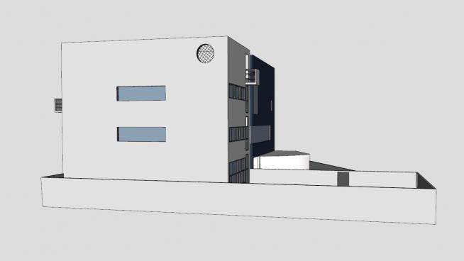 现代联排房子建筑SU模型下载_sketchup草图大师SKP模型