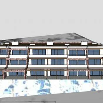 巴雷纳角总部建筑SU模型下载_sketchup草图大师SKP模型