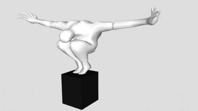 三维人形艺术雕塑SU模型下载_sketchup草图大师SKP模型
